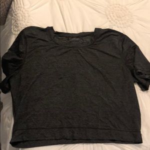 Dark Gray LuluLemon Cropped Shirt